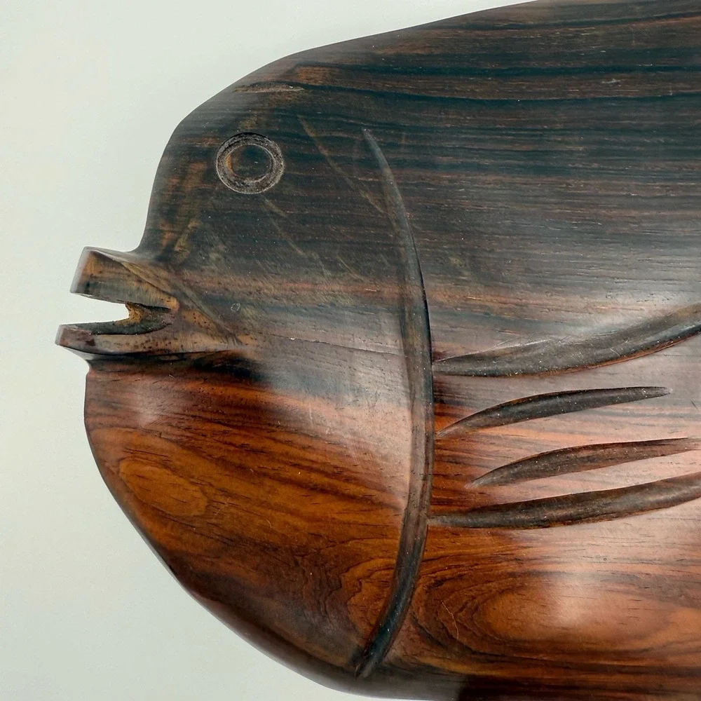 Vintage Wooden Fish Tropical Hand‎ Carved Beach Decor Carved Figurines